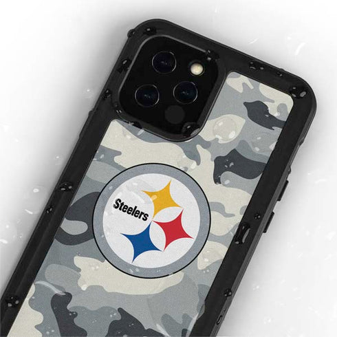 NFL Pittsburgh Steelers Camo iPhone 12 Pro Waterproof Case