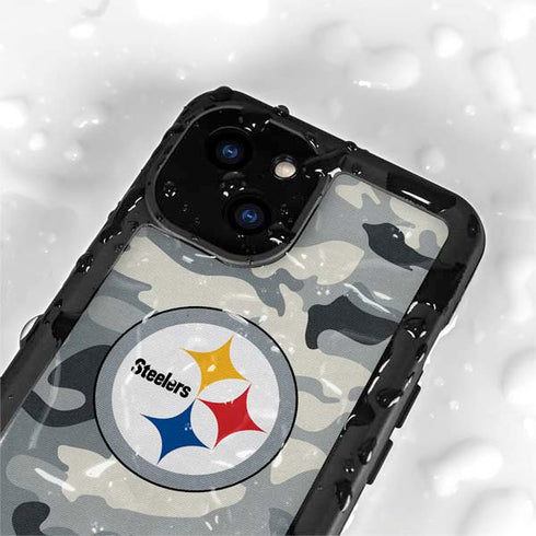NFL Pittsburgh Steelers Camo iPhone 13 Mini Waterproof Case