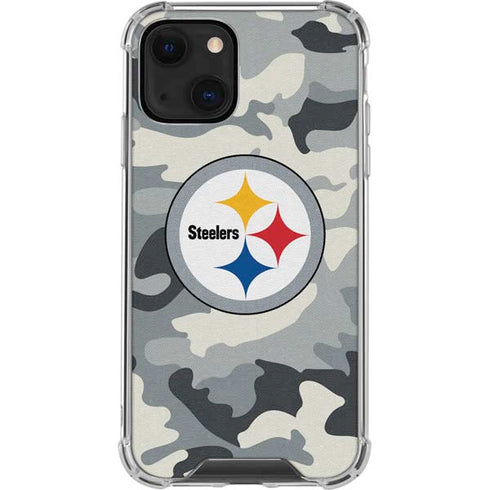 NFL Pittsburgh Steelers Camo iPhone 14 Clear Case