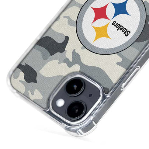 NFL Pittsburgh Steelers Camo iPhone 15 Plus MagSafe Case