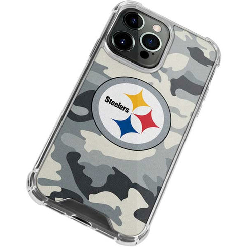 NFL Pittsburgh Steelers Camo iPhone 15 Pro Max Clear Case