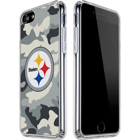 NFL Pittsburgh Steelers Camo iPhone SE (2nd & 3rd Gen) Clear Case
