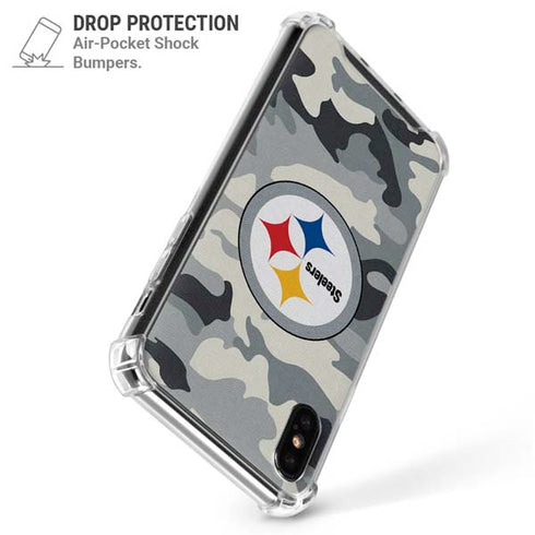 NFL Pittsburgh Steelers Camo iPhone X/XS Clear Case