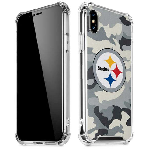 NFL Pittsburgh Steelers Camo iPhone XS Max Clear Case