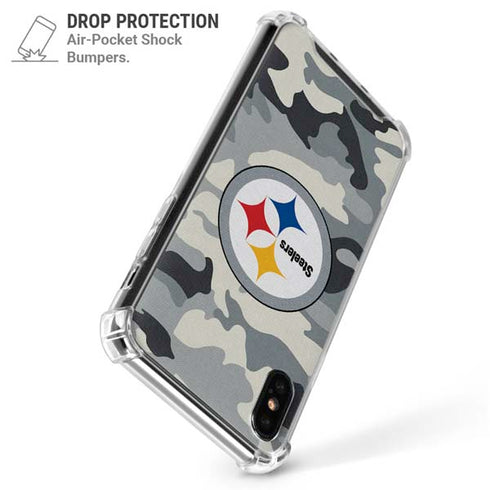 NFL Pittsburgh Steelers Camo iPhone XS Max Clear Case