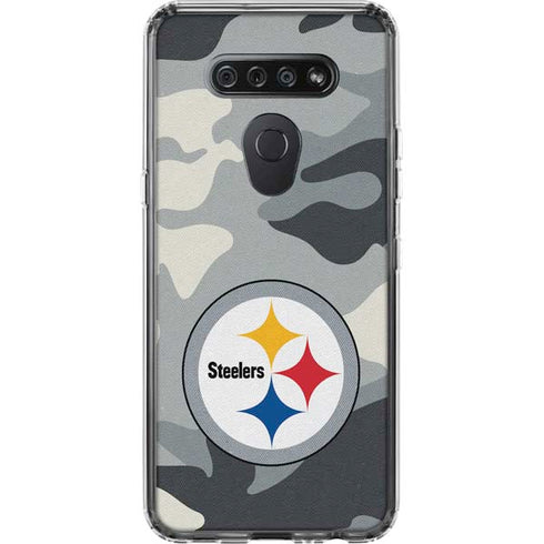 NFL Pittsburgh Steelers Camo LG K51/Q51 Clear Case