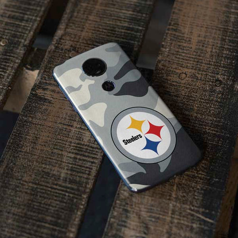NFL Pittsburgh Steelers Camo Moto E5 Plus Skin