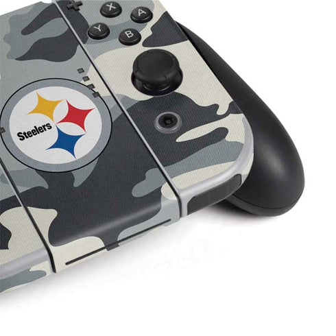NFL Pittsburgh Steelers Camo Nintendo Switch OLED (2021) Skin