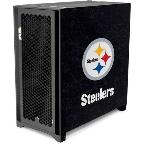 NFL Pittsburgh Steelers Distressed Corsair 4000D Tempered Glass Mid-Tower ATX Case Skin