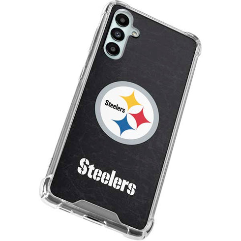 NFL Pittsburgh Steelers Distressed Galaxy A15 5G Clear Case