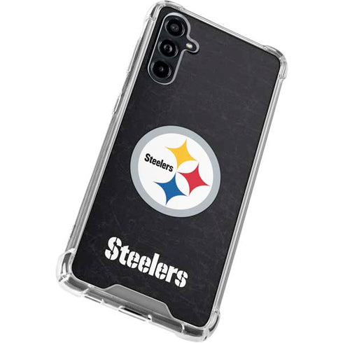 NFL Pittsburgh Steelers Distressed Galaxy A54 5G Clear Case