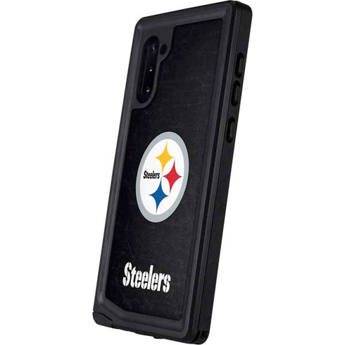 NFL Pittsburgh Steelers Distressed Galaxy Note 10 Waterproof Case