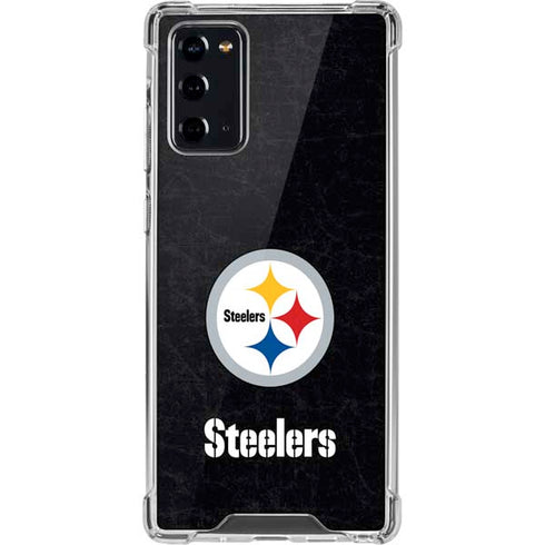 NFL Pittsburgh Steelers Distressed Galaxy Note20 5G Clear Case
