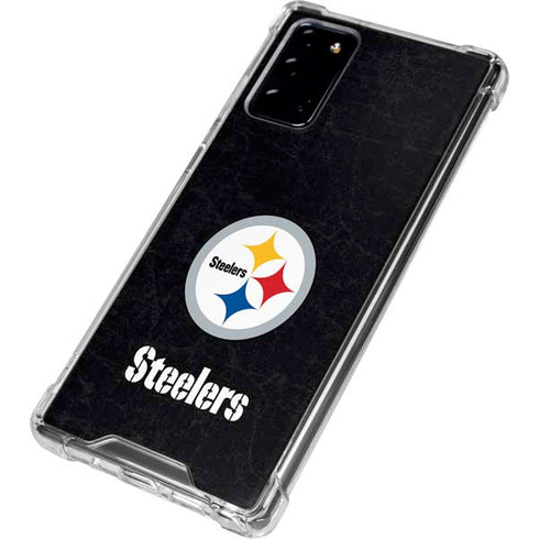 NFL Pittsburgh Steelers Distressed Galaxy Note20 5G Clear Case