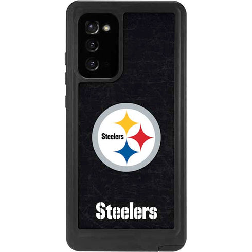 NFL Pittsburgh Steelers Distressed Galaxy Note20 5G Waterproof Case