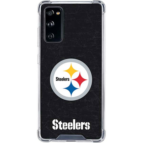 NFL Pittsburgh Steelers Distressed Galaxy S20 FE Clear Case