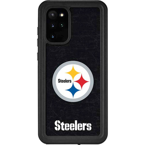 NFL Pittsburgh Steelers Distressed Galaxy S20 Plus Waterproof Case