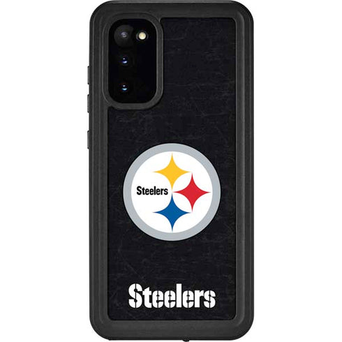 NFL Pittsburgh Steelers Distressed Galaxy S20 Waterproof Case
