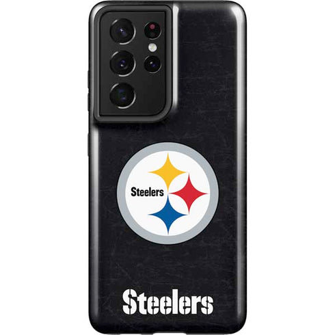 NFL Pittsburgh Steelers Distressed Galaxy S21 Ultra 5G Pro Case