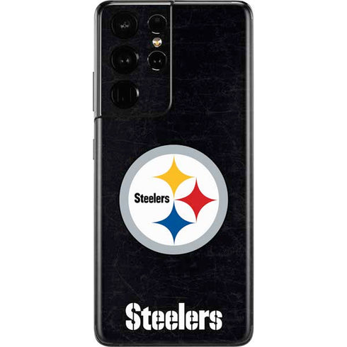 NFL Pittsburgh Steelers Distressed Galaxy S21 Ultra 5G Skin