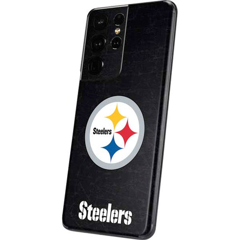 NFL Pittsburgh Steelers Distressed Galaxy S21 Ultra 5G Skin