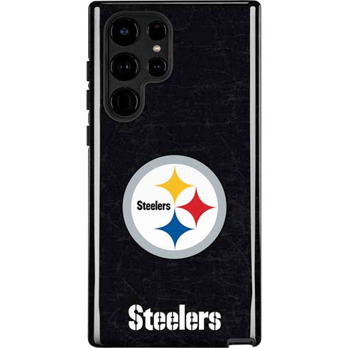 NFL Pittsburgh Steelers Distressed Galaxy S22 Ultra Pro Case