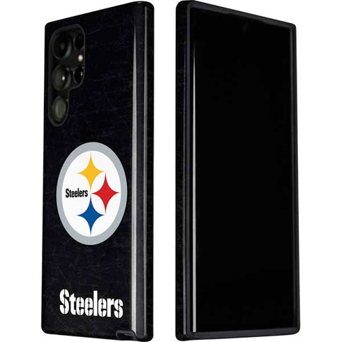 NFL Pittsburgh Steelers Distressed Galaxy S22 Ultra Pro Case