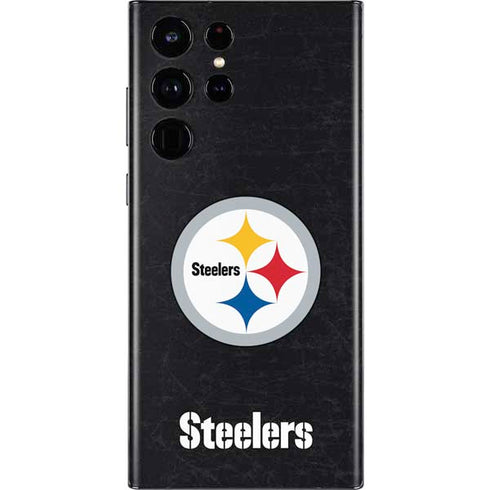 NFL Pittsburgh Steelers Distressed Galaxy S22 Ultra Skin