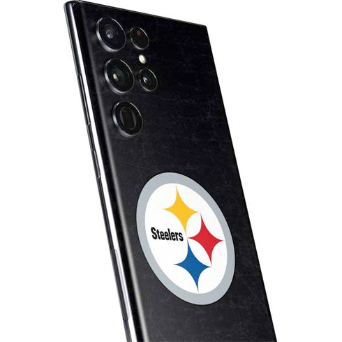 NFL Pittsburgh Steelers Distressed Galaxy S22 Ultra Skin