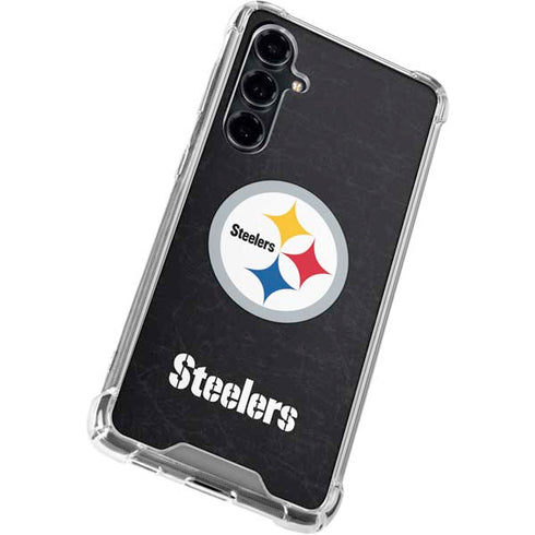 NFL Pittsburgh Steelers Distressed Galaxy S23 FE Clear Case