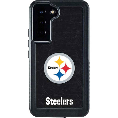 NFL Pittsburgh Steelers Distressed Galaxy S23 Plus Waterproof Case
