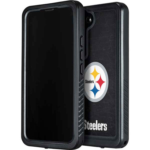 NFL Pittsburgh Steelers Distressed Galaxy S23 Plus Waterproof Case
