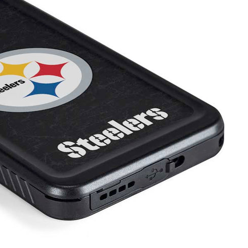 NFL Pittsburgh Steelers Distressed Galaxy S23 Plus Waterproof Case