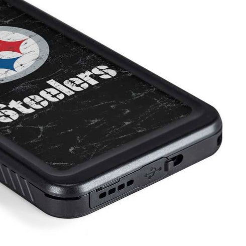 NFL Pittsburgh Steelers Distressed Galaxy S23 Waterproof Case