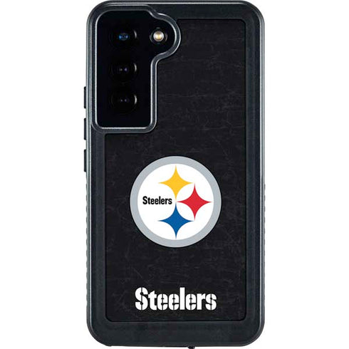 NFL Pittsburgh Steelers Distressed Galaxy S23 Waterproof Case