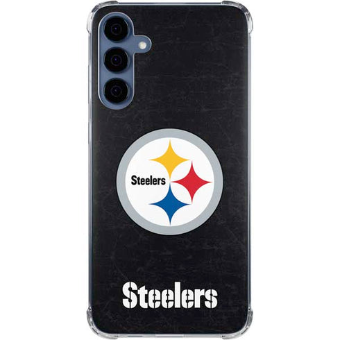 NFL Pittsburgh Steelers Distressed Galaxy S24 Clear Case