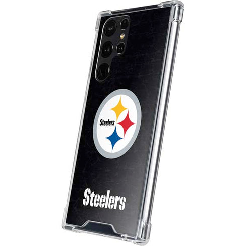 NFL Pittsburgh Steelers Distressed Galaxy S24 Ultra Clear Case