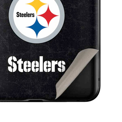 NFL Pittsburgh Steelers Distressed Galaxy Z Flip Skin