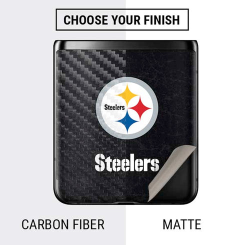 NFL Pittsburgh Steelers Distressed Galaxy Z Flip Skin