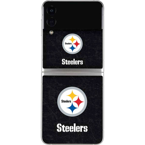 NFL Pittsburgh Steelers Distressed Galaxy Z Flip3 5G Skin