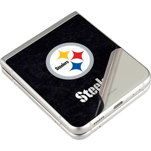 NFL Pittsburgh Steelers Distressed Galaxy Z Flip3 5G Skin