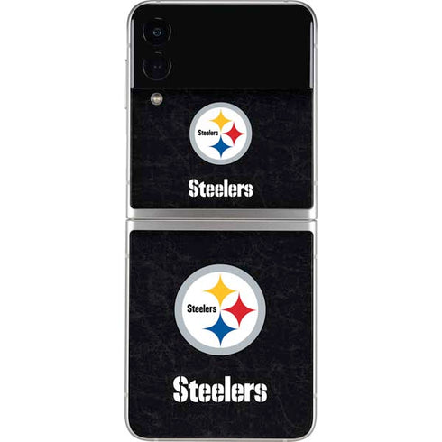 NFL Pittsburgh Steelers Distressed Galaxy Z Flip4 5G Skin