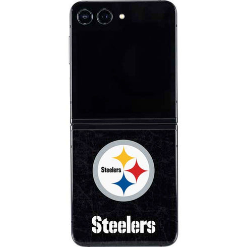 NFL Pittsburgh Steelers Distressed Galaxy Z Flip5 5G Skin