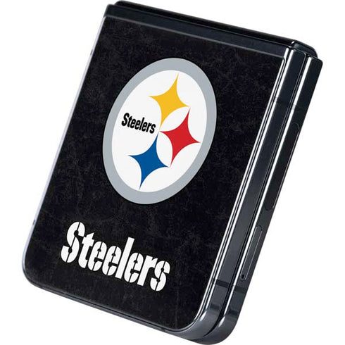 NFL Pittsburgh Steelers Distressed Galaxy Z Flip5 5G Skin