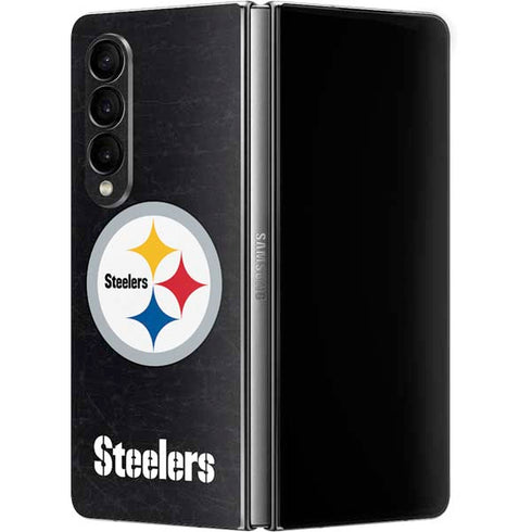 NFL Pittsburgh Steelers Distressed Galaxy Z Fold4 5G Skin