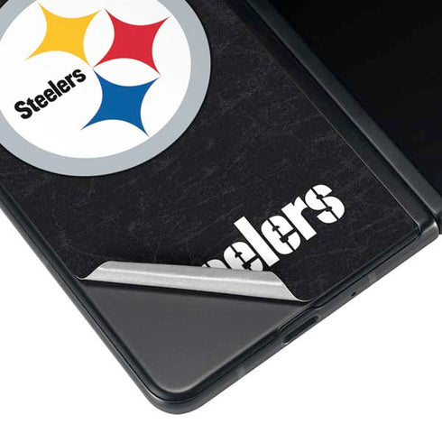 NFL Pittsburgh Steelers Distressed Galaxy Z Fold4 5G Skin