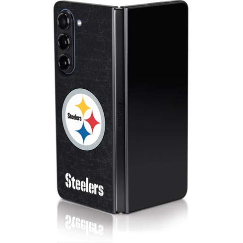 NFL Pittsburgh Steelers Distressed Galaxy Z Fold5 5G Skin