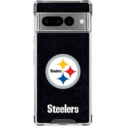 NFL Pittsburgh Steelers Distressed Google Pixel 7 Pro Clear Case