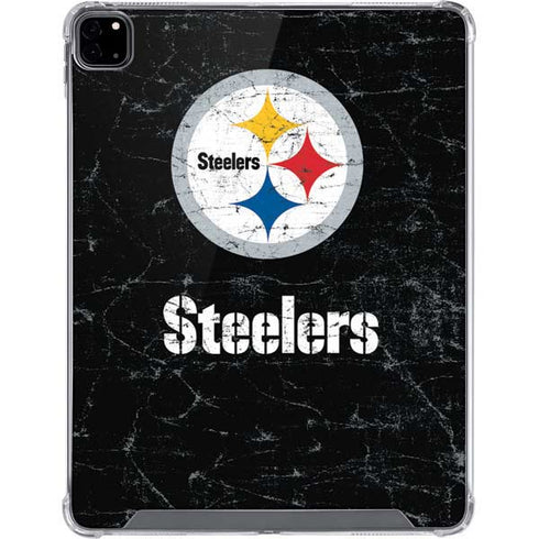 NFL Pittsburgh Steelers Distressed iPad Pro 12.9in (2020) Clear Case
