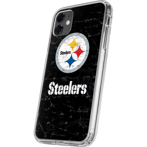 NFL Pittsburgh Steelers Distressed iPhone 11 Clear Case